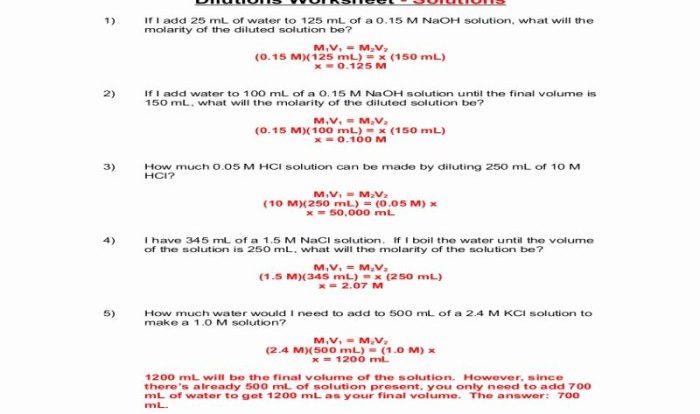 Molarity practice worksheet answer key