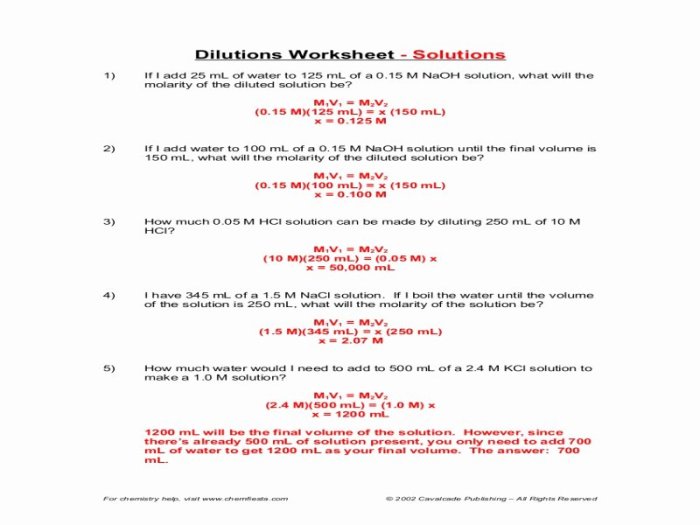 Molarity practice worksheet answer key