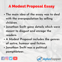 According to the ideas presented in a modest proposal